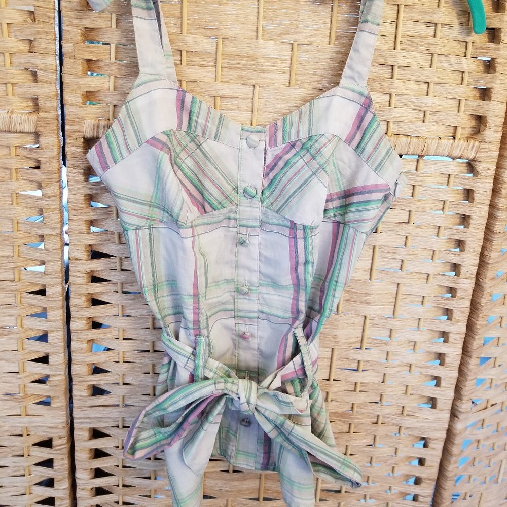 Volcom pastel, peplum tank with tie straps